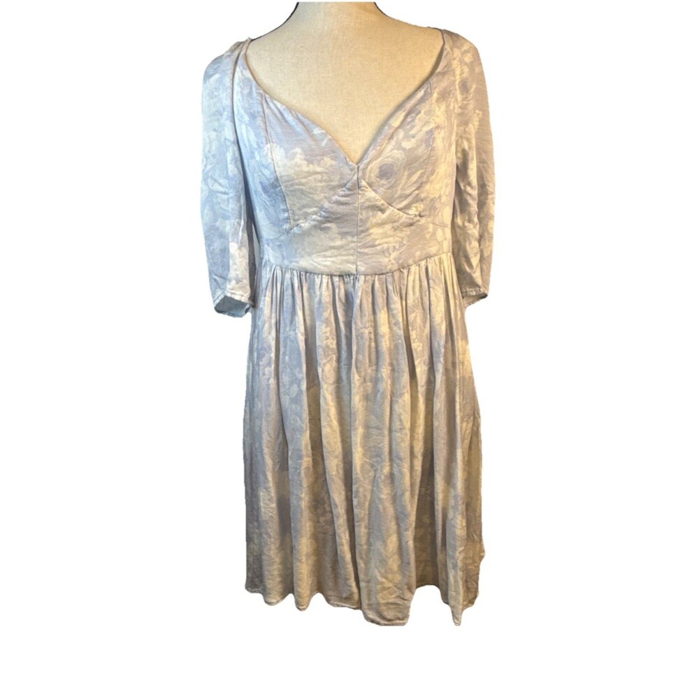 Maison Amory Swan Lake Floral Dress Size Lg Babydoll Romantic $289 Designer